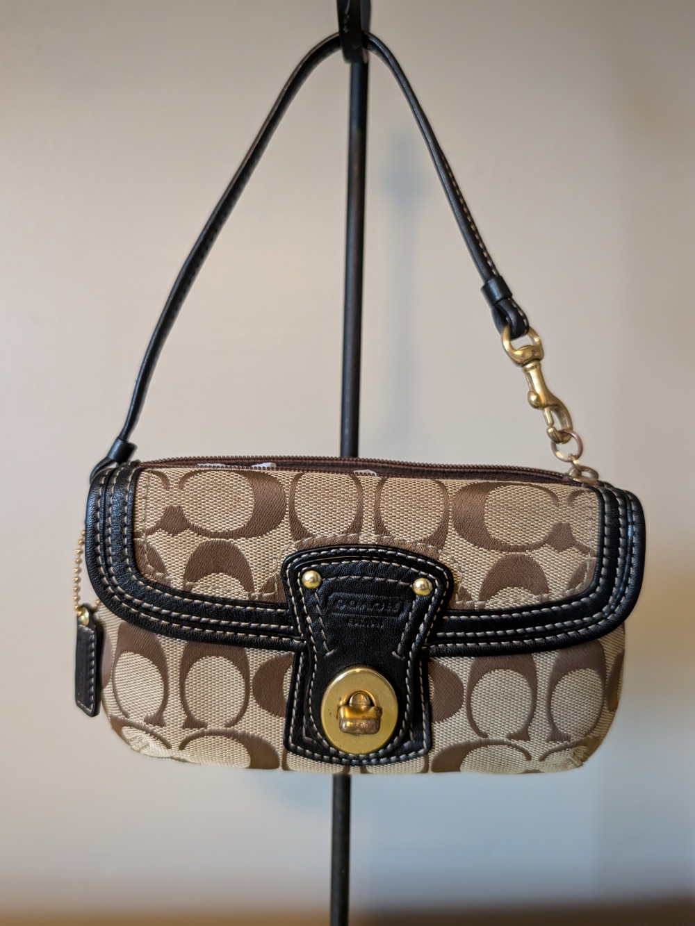 COACH Y2K Signature Flap Turnlock Wristlet Demi Pouch